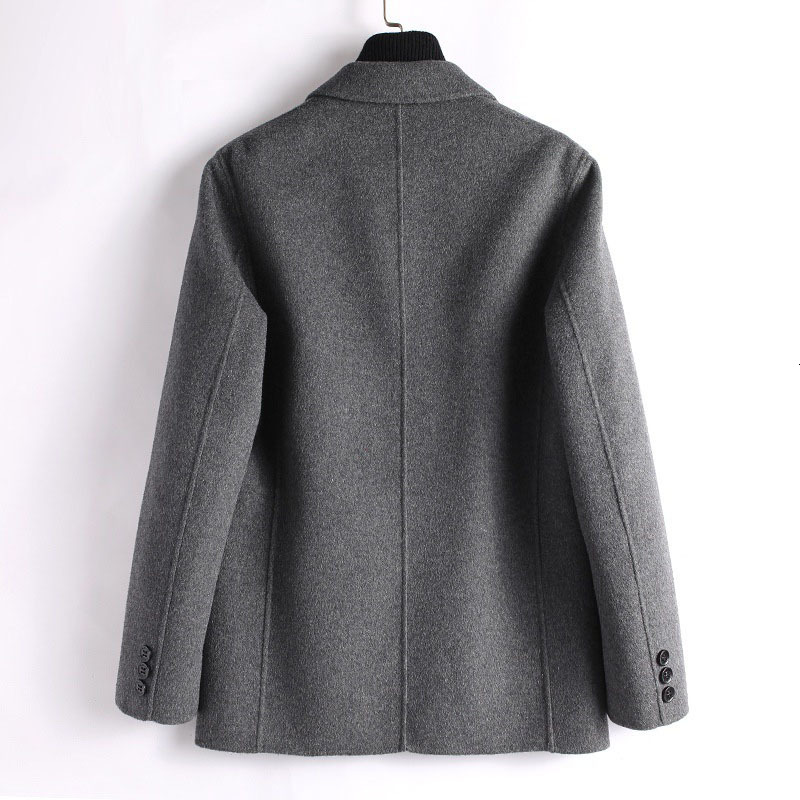 

2021 Male Fashion *pure Business Coat Men's Style Mixture Dust Coats Wool Jacket IYH2, Black