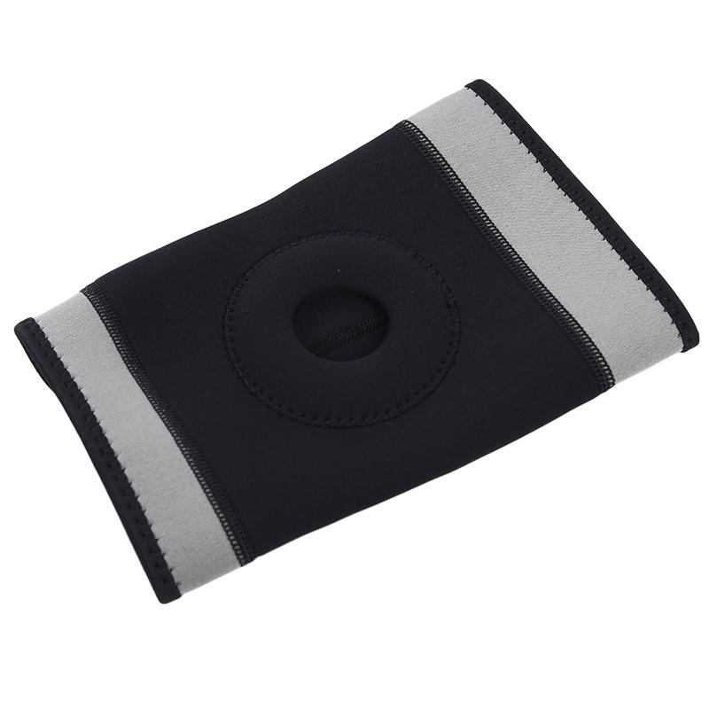 

1 Pc Knee Protector Brace Silicone Spring Knee Pad Basketball Knitted Compression Elastic Sleeve Support Sports Accessories, Gray