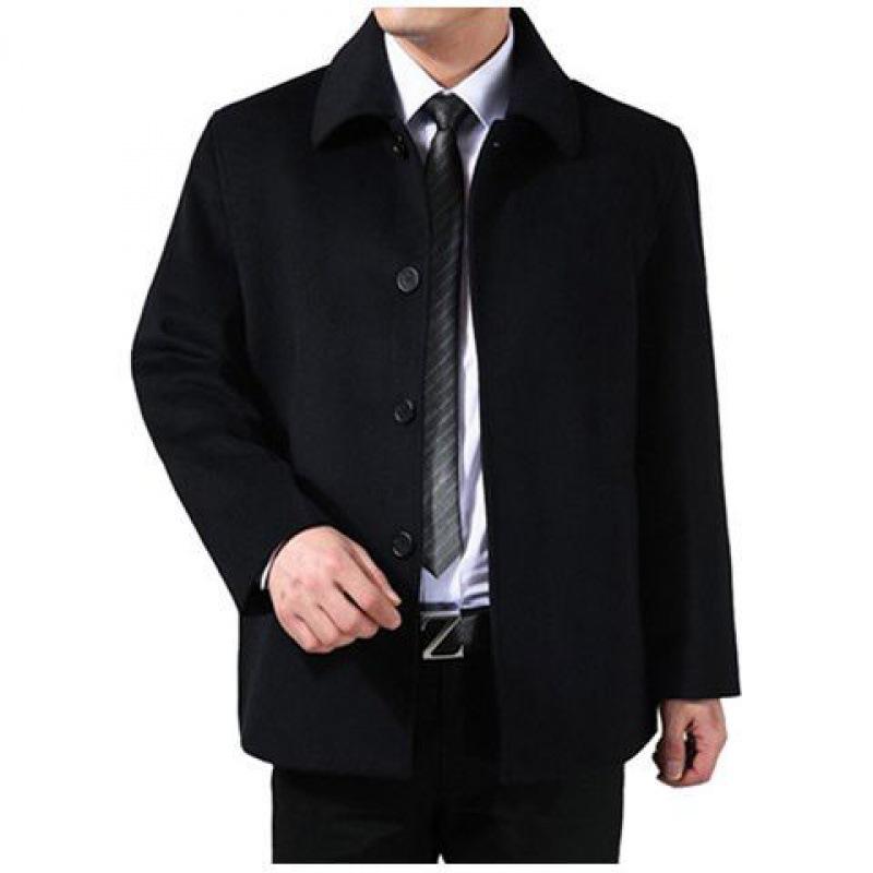 

and Winter City cashmere coat men's medium and long woolen coat, middle-aged elderly short thickened windbreaker, See chart