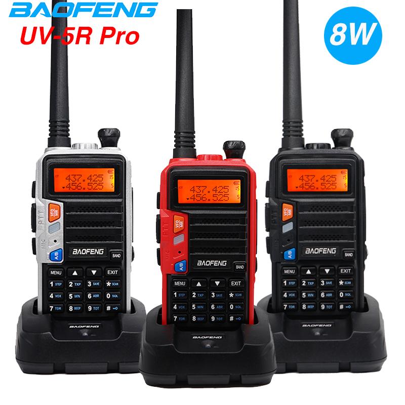 

2020 Upgrade Baofeng UV-5R Pro Walkie Talkie 8W High Power Two Way Radio Dual Band VHF UHF Protable Hungting CB Ham Radio Station 10KM