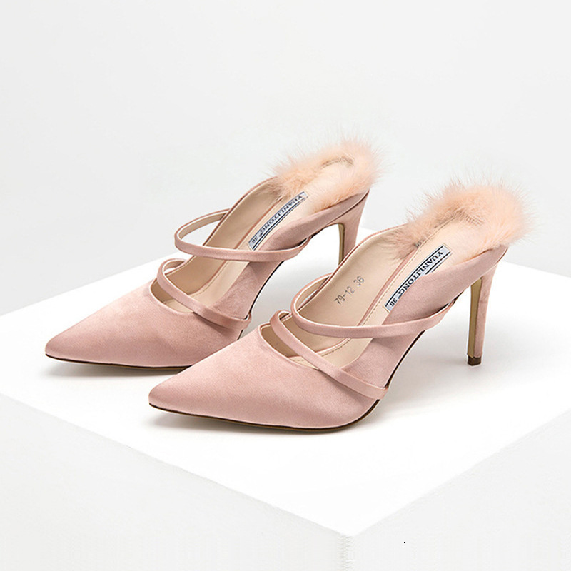

2021 New Vison Female Shoes Will See Women's Sandals Pointy Stiletto Heels PTMK, Black