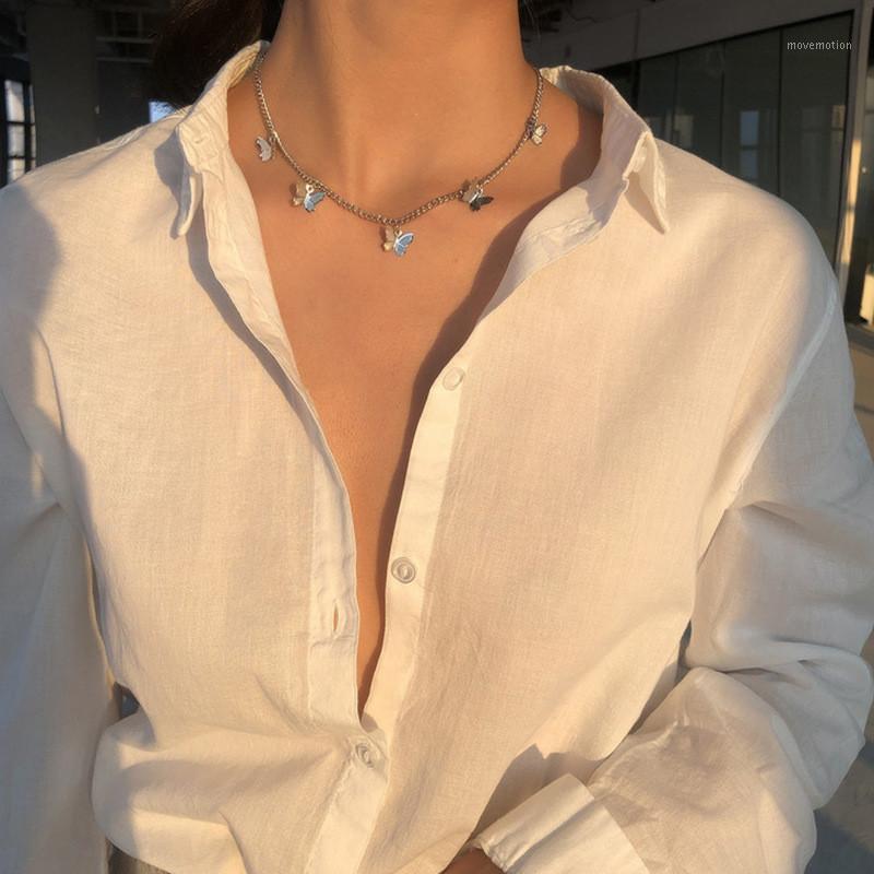 

necklace women jewelry chain necklace gold choker long fashion Metal alloy butterfly star Pendant statement Necklaces1