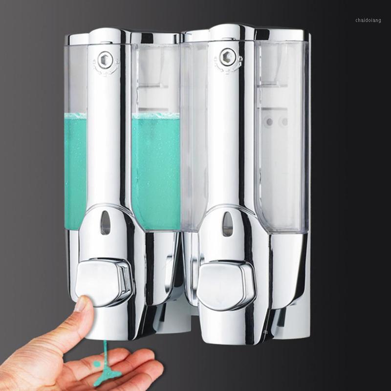 

350ml Double Head Soap Dispenser Bathroom Manual Wall Mounted Shampoo Lotion Holder Box Container with Key Bathroom Supplies1
