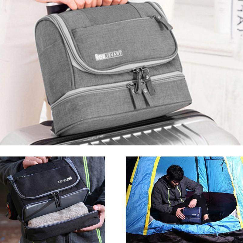 

Travel Organizer Cosmetic Carry Storage Bag Makeup Tote Case Waterproof Wet Dry Separation Toiletry Pouch