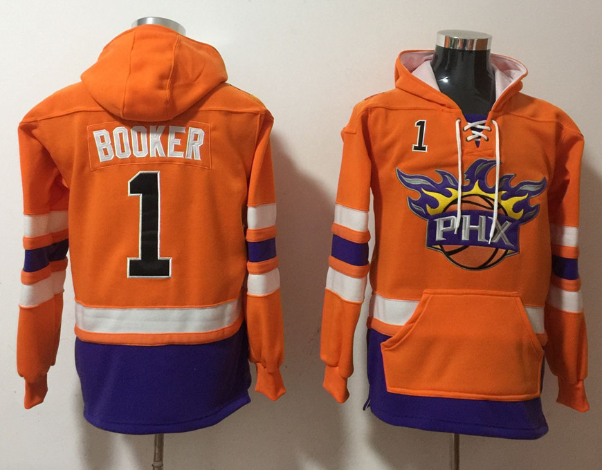 

Phoenix Suns Men Devin Booker Sweatshirts Custom Name & Number Pullover City Basketball Hoodie, Black;red