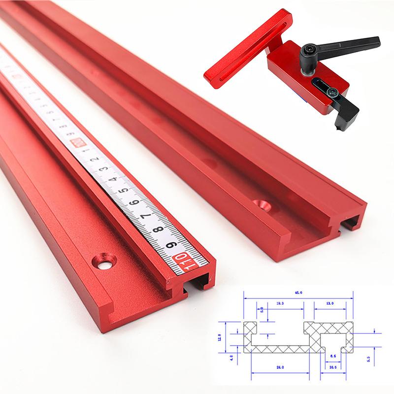

Chute Aluminium alloy T-tracks Model 45 T slot and Standard Miter Track Stop Woodworking Tool for workbench Router Table