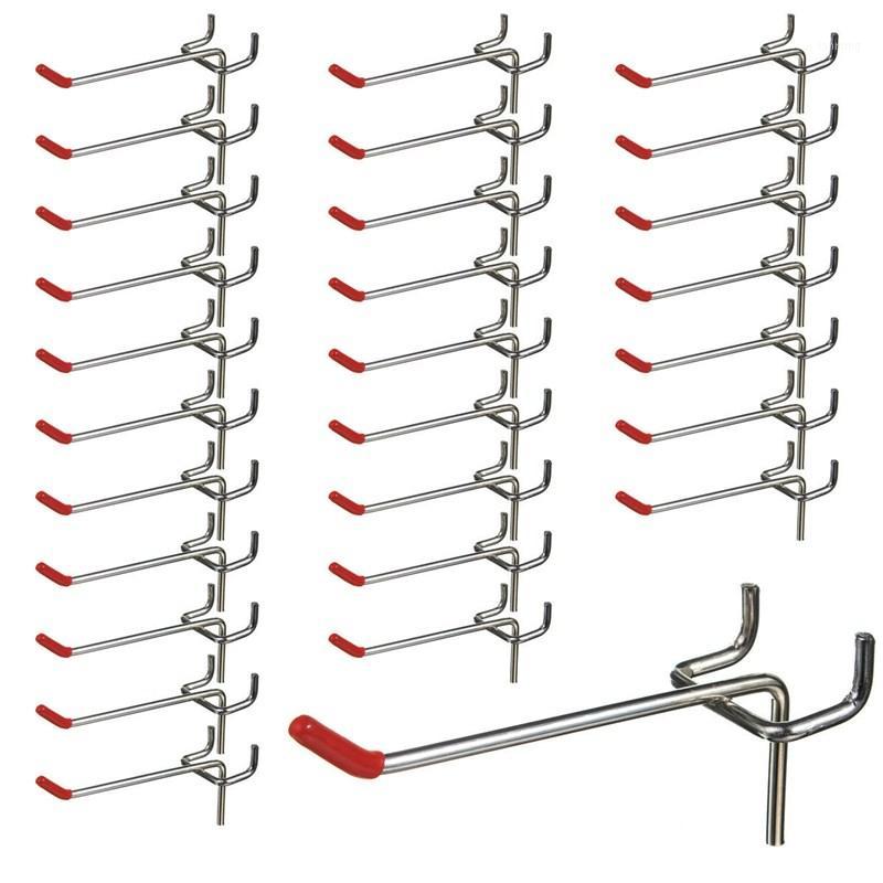 

25Pcs 100Mm Pegboard Hooks Slat Wall Retail Display Shop Peg Hang Fits Home Hanger Chrome Metal 1-1.5Kg Loading1
