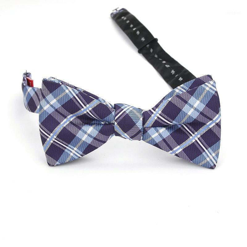 

Neck Ties Men's Fashion Bowtie Self Tie Bow Man Check Polyester Jacquard Woven Men Wedding Purple Butterfly Necktie Gravata1