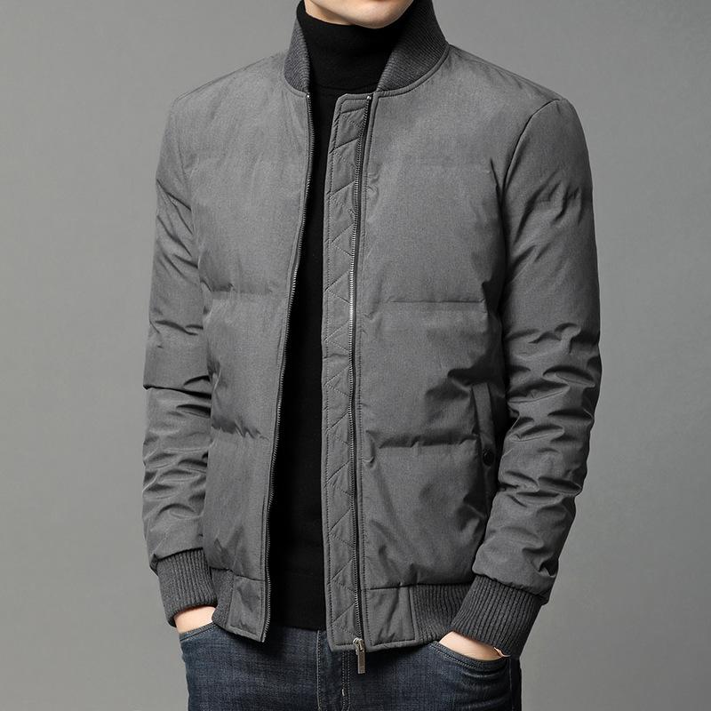 

Winter youth in the new youth men's down jacket more leisure warm jacket collar men loose baseball, Black