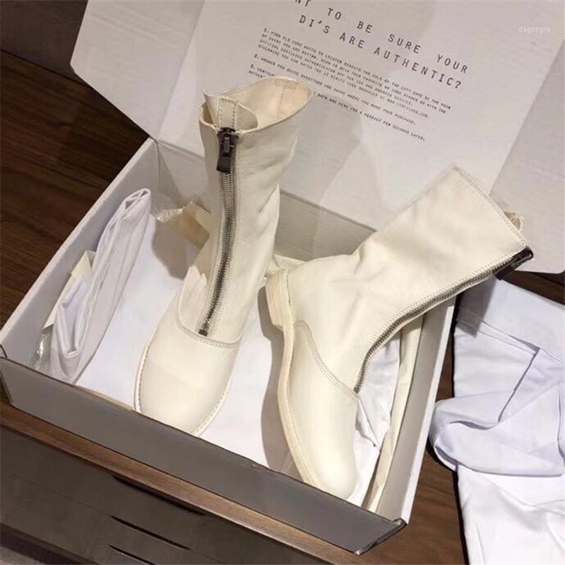 

Retro Ankle Boots Women Low Heel Shoes Woman Round Toe Botines Mujer Front Zipper Chaussures Femme New Brand Motorcycle Boots1, As shown