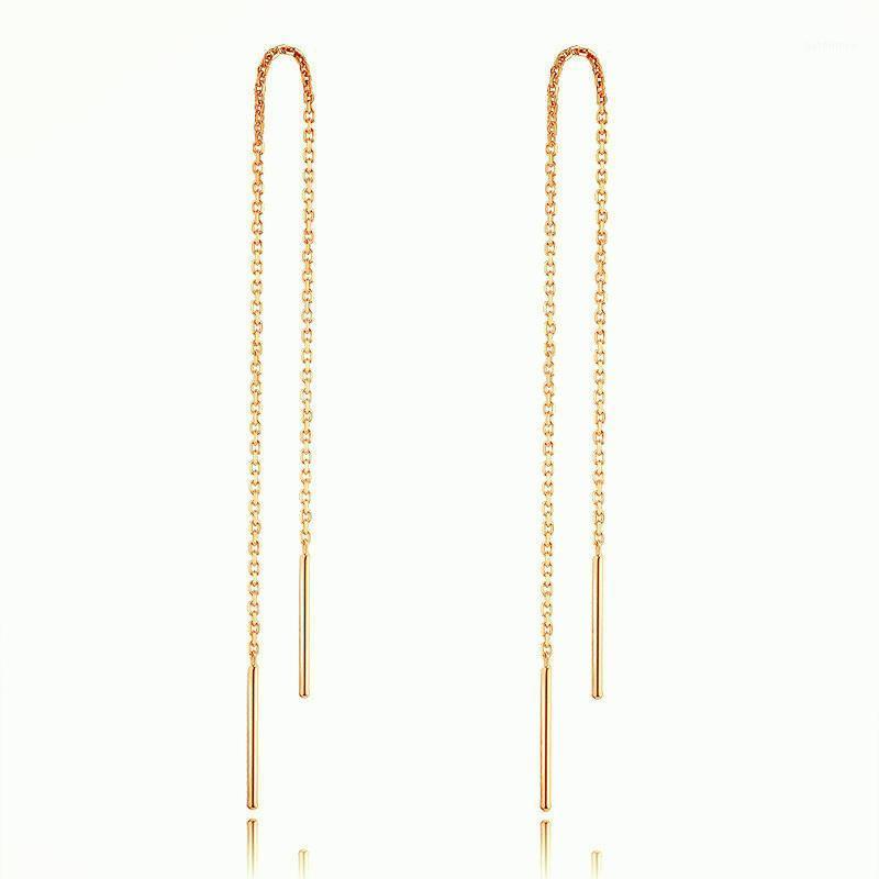 

Vintage Simple Ear Line Long Earrings Chain For Women Rose Gold Silver Color Jewelry Fashion Jewelry Long Drop Earrings Bijoux1