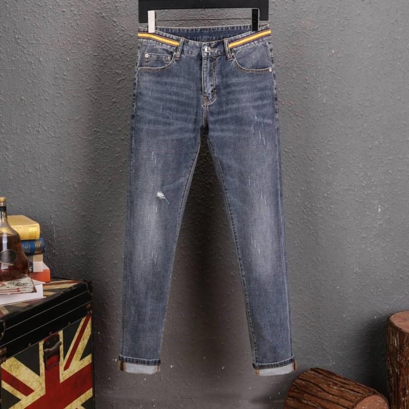 

Autumn and winter 2020 men's wear logo D2 black grey trend slender ripped zipper design jeans BGg DSQ DSQ2 DSQUARED, Blue