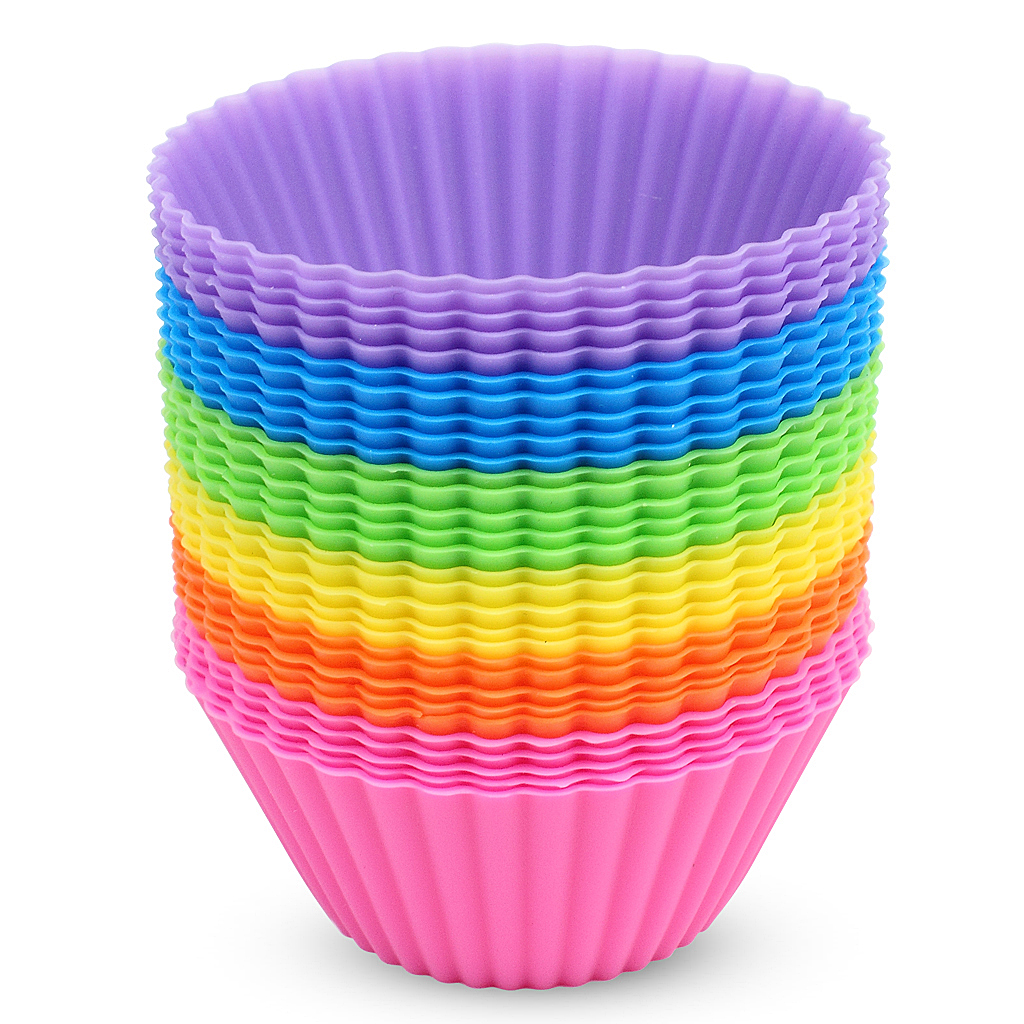 

Cake Molds Cupcake Reusable Silicone Multi-Color Bakeware Baking Cups Used For Cakes Muffins Puddings