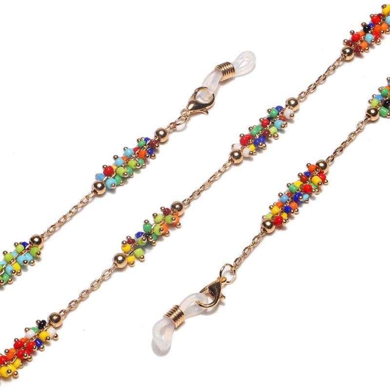 

New Fashion Multicolor Crystal Beaded Chain Face Mask Lanyards Reading Glasses Chain Neck Straps Mask Cord Holder