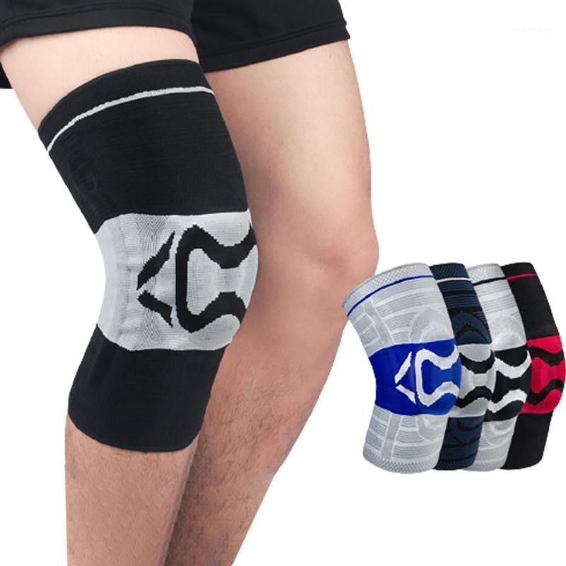 

GOBYGO Sports Fitness Support Knee Pad Protection Prevent Knee Silicone Cushion Three-dimensional Weaving Protection1, White