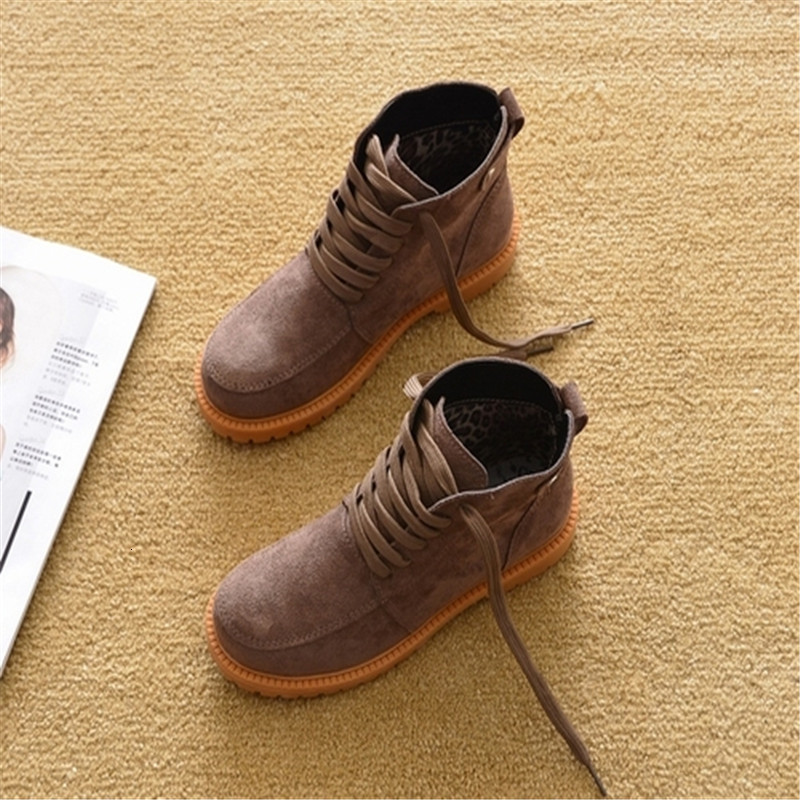 

2021 New Fashion Women's Snow Fall Thick Hot Soles Cold Winter Boots Cotton Shoes P9CK, Khaki autumn.