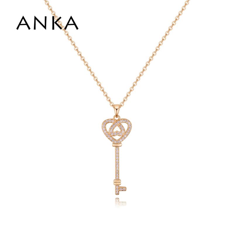 

ANKA Luxury Heart Cz Necklace Charm Luminous Cubic Zirconia Pendants Necklaces Fashion Jewelry For Women Gift #132778