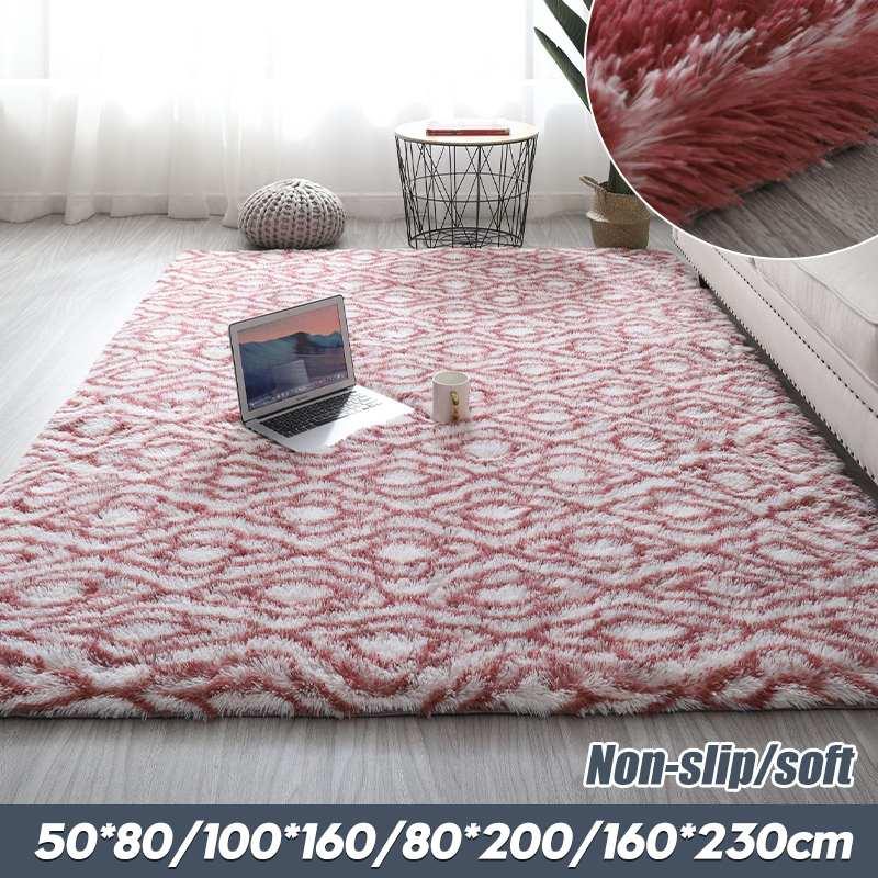

Fluffy Square Rug Carpets for Living Room Decor Faux Fur Rugs Kids Room Long Plush Rugs for Bedroom Shaggy Area Rug Modern Mats, As pic