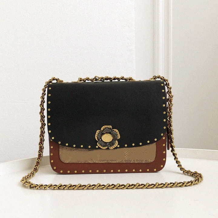 

Madison 23 Camellia Metal Buckle Rib Trim chain messenger bag Evening Bags crossbody shoulder designer bag C4wp#, Dust bag