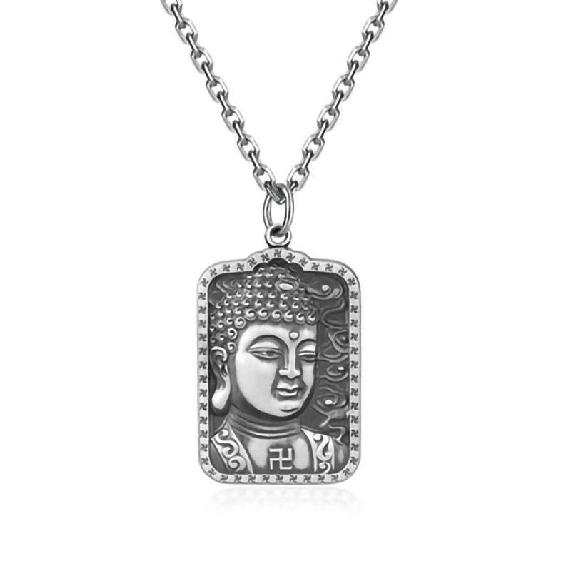 

S999 Sweater Current Relief Lotus Guanyin Handcrafted Silver Sterling Buda Pendant Necklace 2lwl