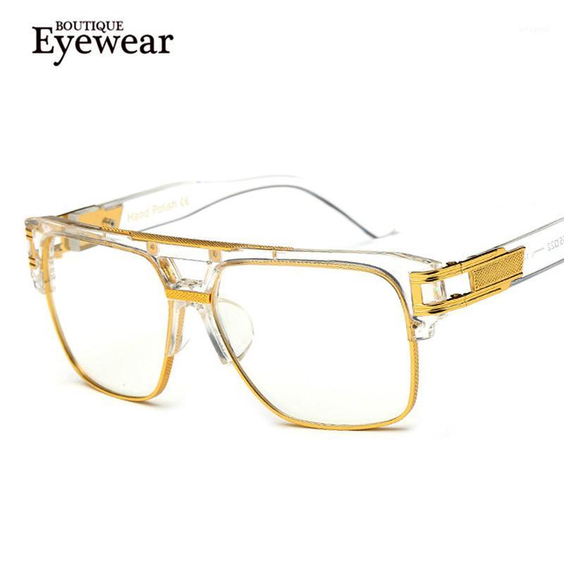 

Sunglasses Frames Wholesale- BOUTIQUE Fashion Women Semi-Rimless Retro Eyeglasses Men Square Metal Frame Glasses H17571
