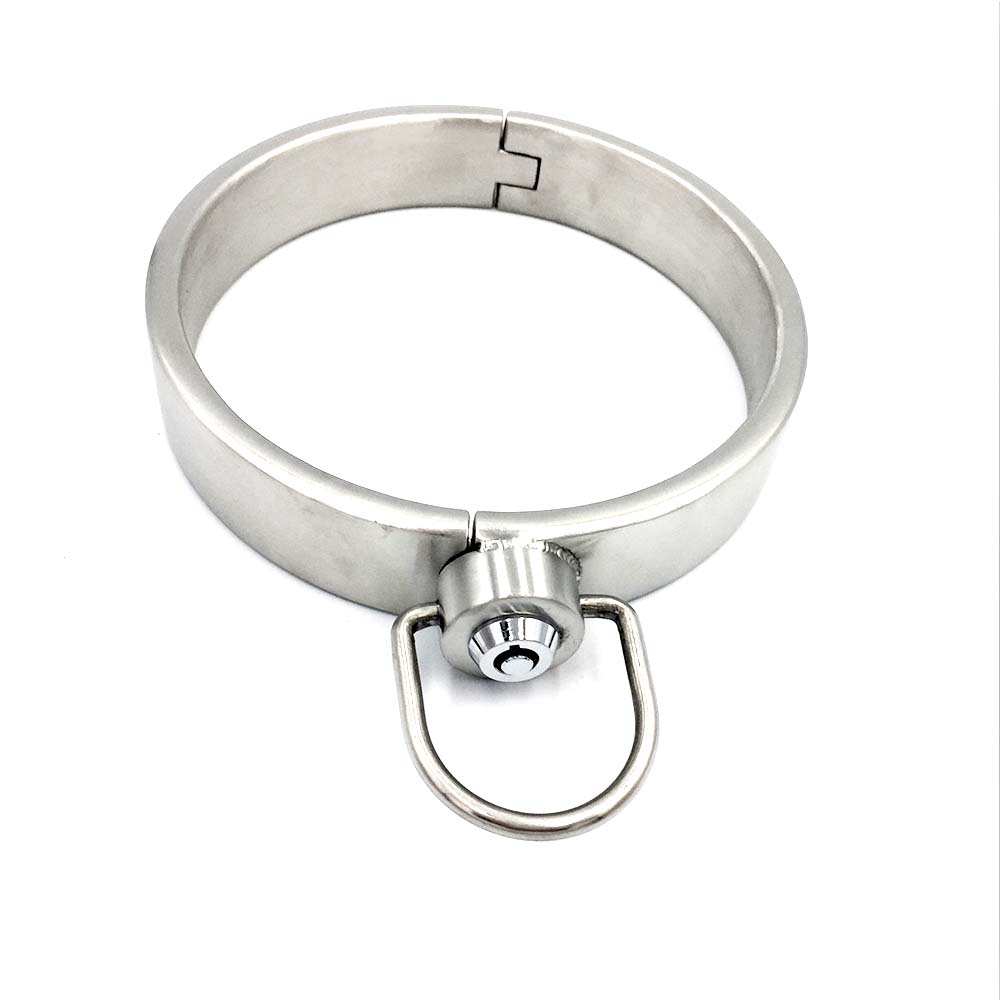 

Exquisite Press Lock Stainless Steel Necklet Neck Ring Collar Restraint Chastity Device Bondage Locking Adult Bdsm Sex Games Toy