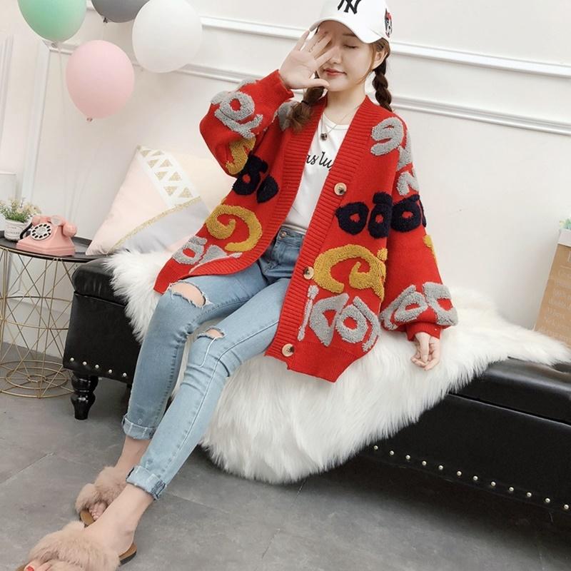 

Jacket women winter knitted kawaii Korean style coats woman winter 2020 female bomber jacket women streetwear 2020 TA1155