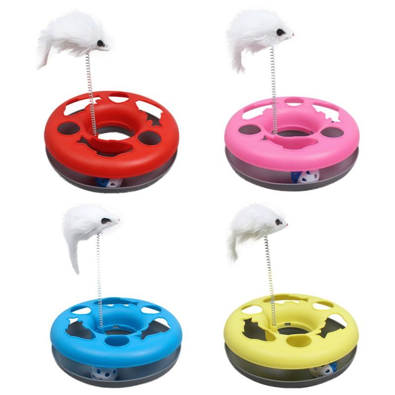 

Cat training toys Single - layer Amusement Plate Mouse Autumn Cat Toys Turntable Pet Interactive Supply 4 Colos