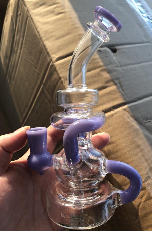 hookahs Mini Dab Rigs Bong New Egg Inline Perc Glass Water Pipe Beaker Recycler Oil Rigs With 14mm Banger-image-754654383