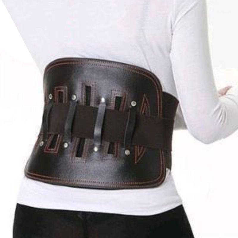 

Adjustable Waist Support Belt Breathable Steel Plate Leather Lumbar Fixed Brace Men Women Health Care Tool1