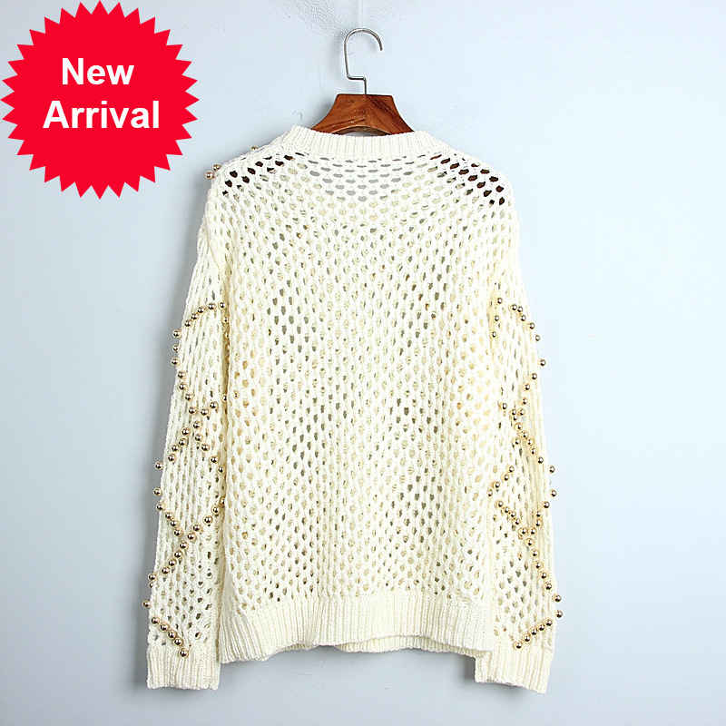 

New Marks 2021 Project Fashion Women Plus Size Loose Autumn Shirt Sexy Pearl Talon 6SG5, Beige