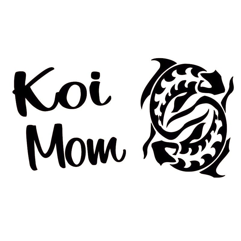 

16*8.6cm Koi Mom Decal Sticker for Car Window Funny Car Window Bumper Novelty JDM Drift Vinyl Decal Sticker, Color