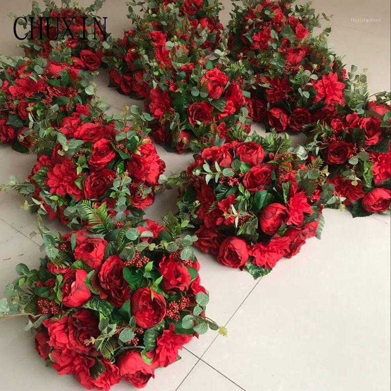 

6pcs 35cm Rose Peony Flower Ball Silk Artificial Flower For Wedding Decoration T station Decor Party Hotel decoration1, Green