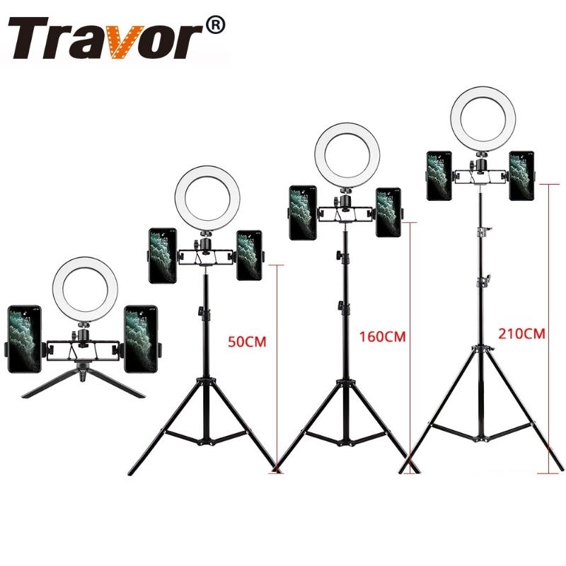 

Travor selfie 6 inch ring lamp with tripod phone holder stand ring light Dimmable led light for Youtube studio ringlight