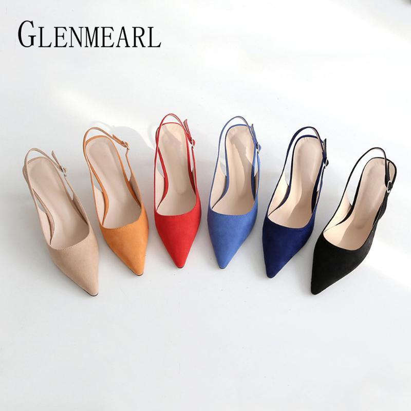 

Women Sandals High Heels Shoes Women Summer Flock Sexy Colorful Thin Heel Female Pumps Point Toe Strap Large Size 2020 New1, Nude 10cm