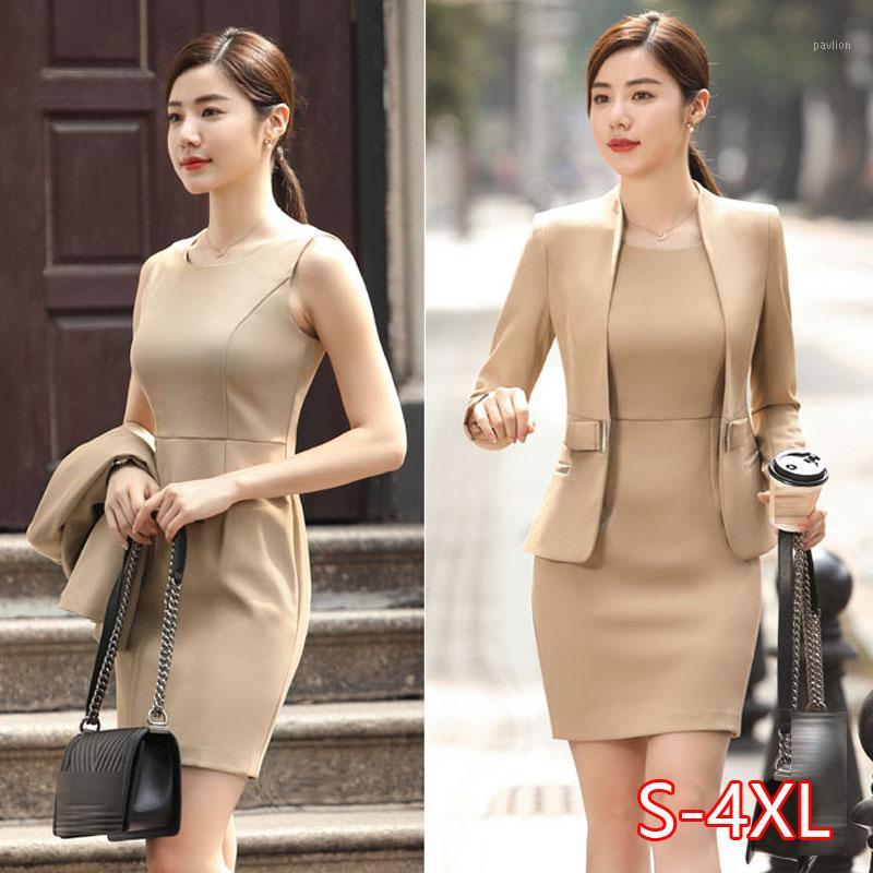 

Work Dresses Wine Black Apricot Female Elegant Woman's Office Blazer Dress Jacket Suit Ladies Wear Sets Costumes Business Dresses1, Wine red jacket
