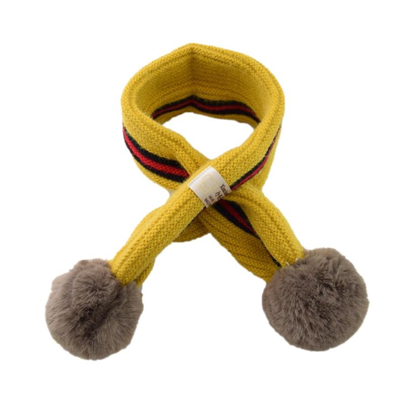 

Striped Wool Ball Children's Scarf Hot Selling Woolen Scarf Women Imitation Cashmere Children