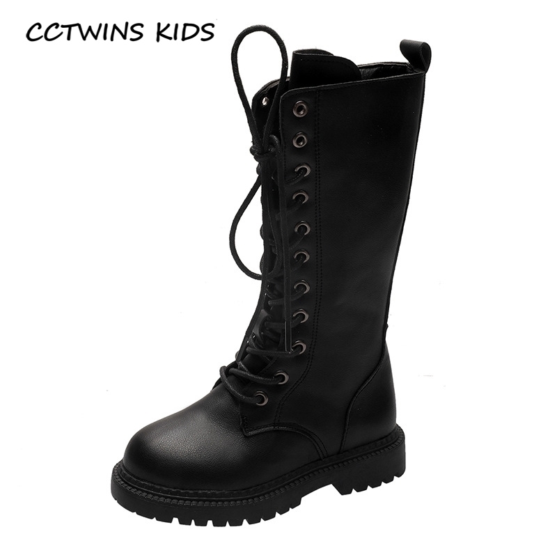 

Kids Flat Autumn Children Pu Leather Shoes Baby Girls Brand Knee High Boots Toddlers Fashion Warm Shoes Black PY-HB-083 Y201028, Black;grey