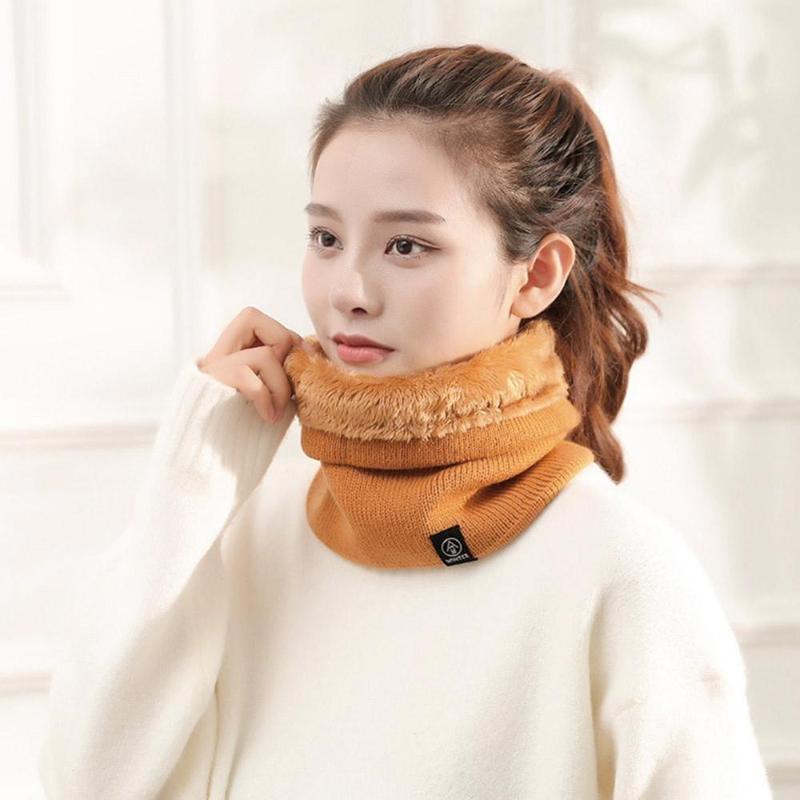 

Casual Women's Winter Scarf Knitted Ring Scarves for Men Solid Color Thick Warm Neck Scarf Unisex Fashion Neckerchief Kids