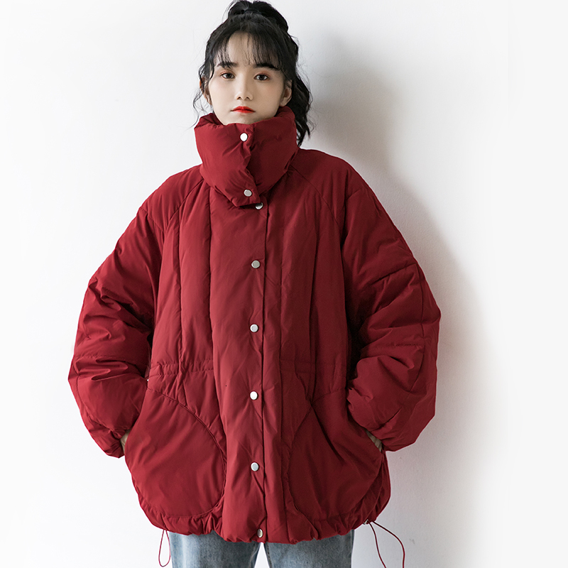 

2021 New New winter female dress red cotton casual jacket women's jackets., Black
