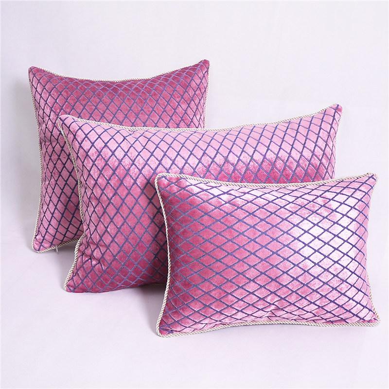 

Luxury Decorative Red /purple Pillows Cushion Cover Jacquard Geometric Sofa Home Decorative 30x42/45x45/40x60/50x50cm