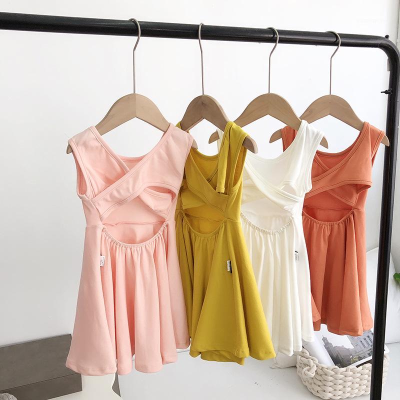 

1 2 3 4 5 6 Years Toddler Girl Dress Fashion Sexy Backless Sleeveless Princess Dress for Girl Casual Solid Color Baby1, Orange