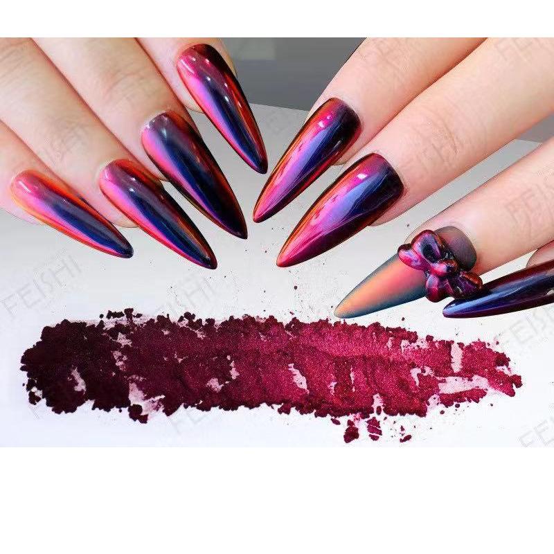 

crystal black red magic mirror powder for nail art, resin,paint