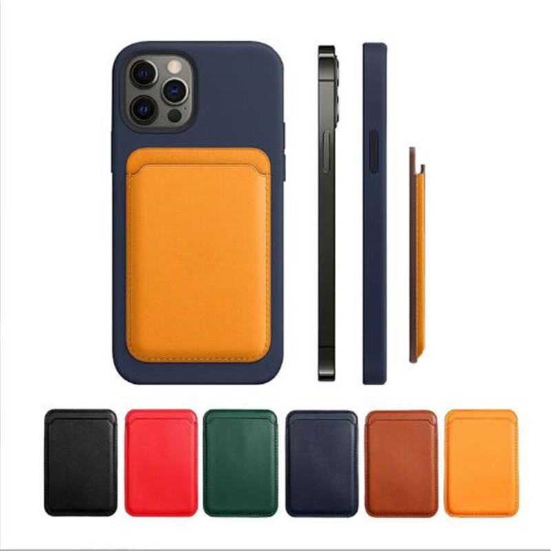 

MagSafe Leather Phone Holder magnetic Case Wallet ID Credit Card pouch Pocket Suitable Bag For iphone 14 plus 13 12 mini pro max DHL, Mixed color
