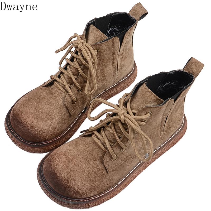 

Ladies Boots Mori Girl Retro Big Head Doll Shoes Japanese Thick-Sole Suede Womens Ankle Student Casual Short, Gray single