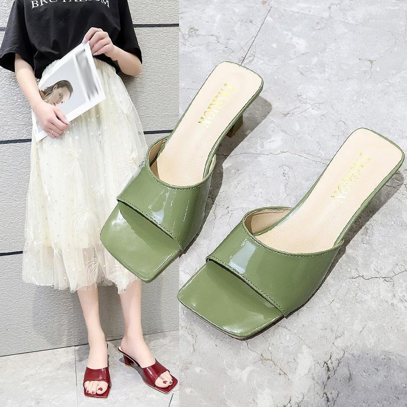 

Casual Open Toe Mules Women's Korean Style High Heels1, Black