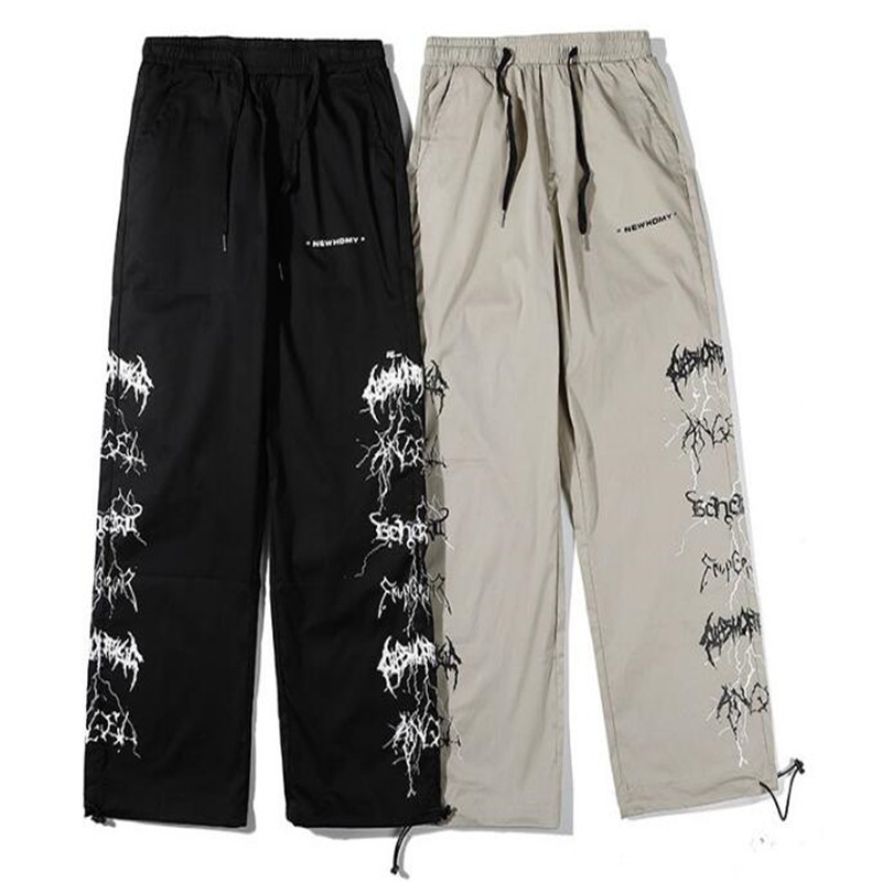 

2021 Hip Hop Men Printed Baggy Joggers Harajuku Streetwear Casual Sweatpants Haretrack Hio7, Khaki.