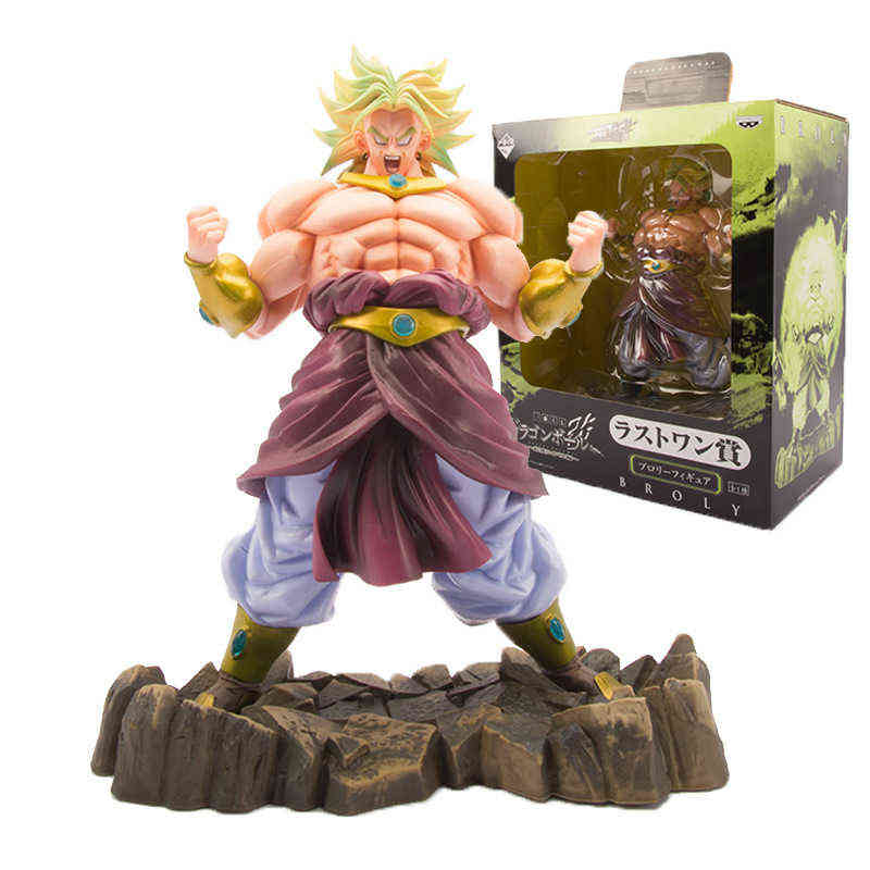 

26CM Japanese Anime Super: Broly PVC Action Figure Toy Adult Statue Collection Model Doll Children Birthday Christmas Gifts AA220311, With retail box