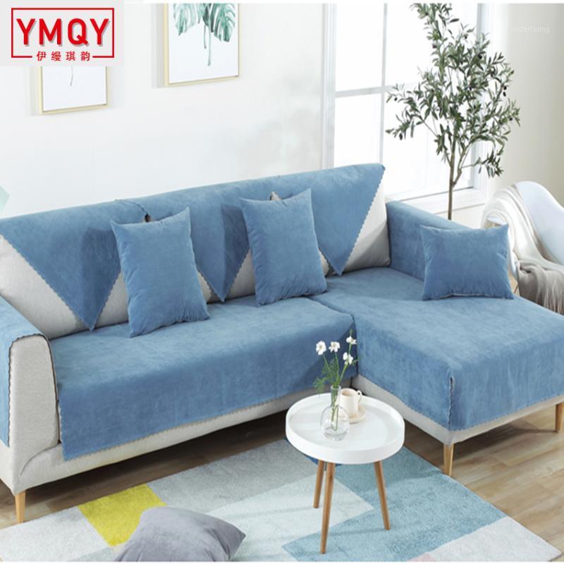 

Waterproof sofa cushion slipCloth season four seasons sofa cover towel leather Nordic universal solid color back towel cover H1