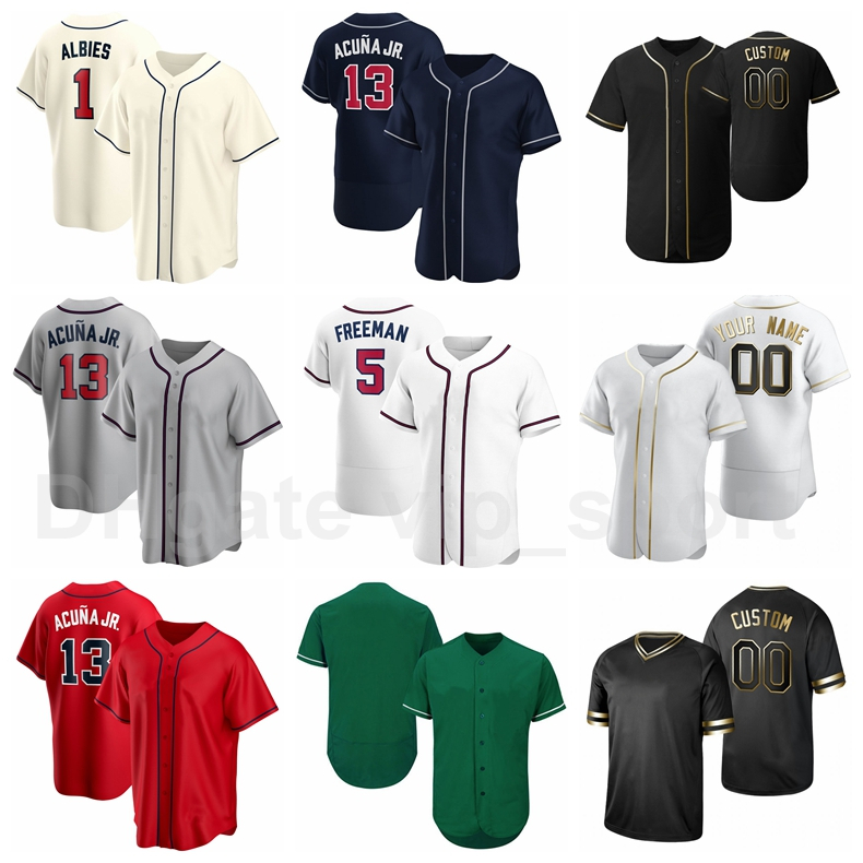 

Baseball Men Women Youth 1 Ozzie Albies Jersey 5 Freddie Freeman 22 Nick Markakis Ronald Acuna Jr. Ender Inciarte Team Blue Red White